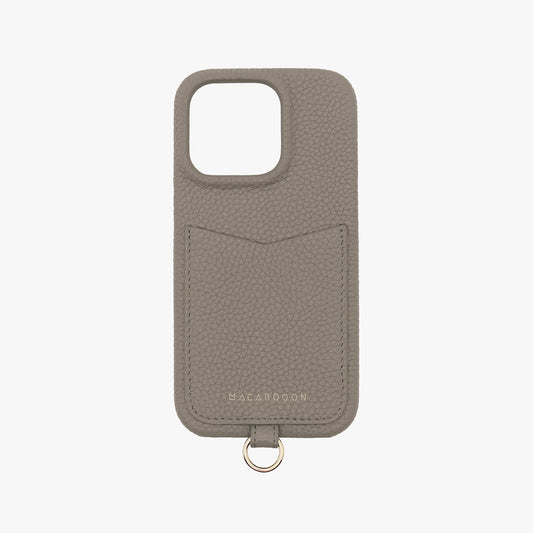 Étui à cartes en cuir avec bandoulière en cuir pour iPhone 15 Pro Max