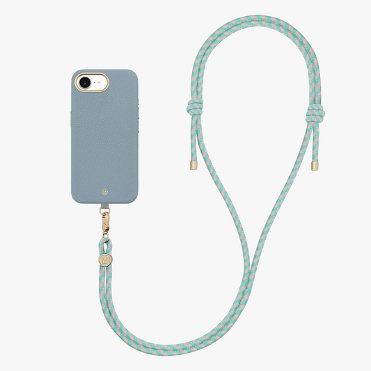 iPhone 16e Leather MagSafe Case with Crossbody Rope Strap