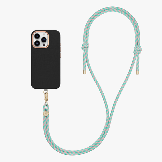 iPhone 16 Pro Hybrid Leder MagSafe Hülle mit Umhängeband