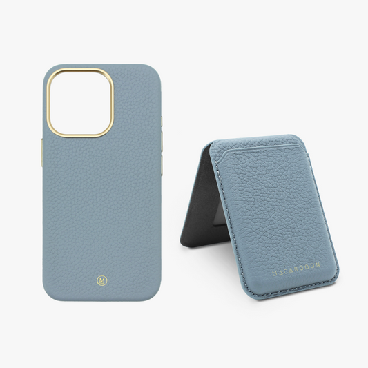 iPhone 14 Plus Leder MagSafe Hülle + Leder MagSafe Wallet mit Ständer