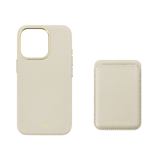 iPhone 16 Pro Leder MagSafe Hülle mit Leder MagSafe Wallet Set
