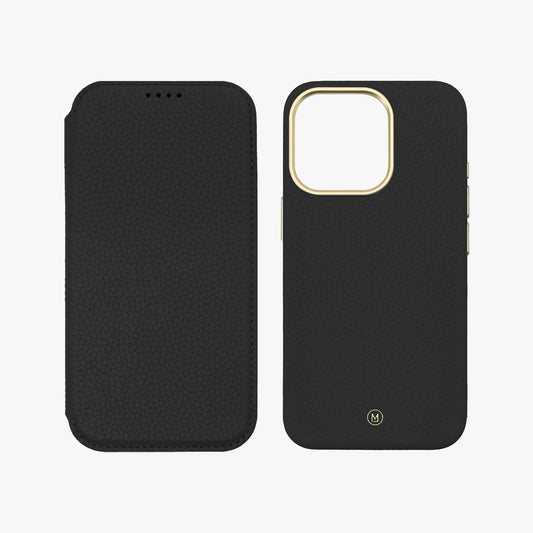 Sleek iPhone 14 Pro MagSafe Leather Flip Cover with Leather Case