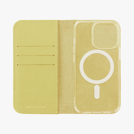 iPhone 14 MagSafe Leather Flip Cover with Clear Case