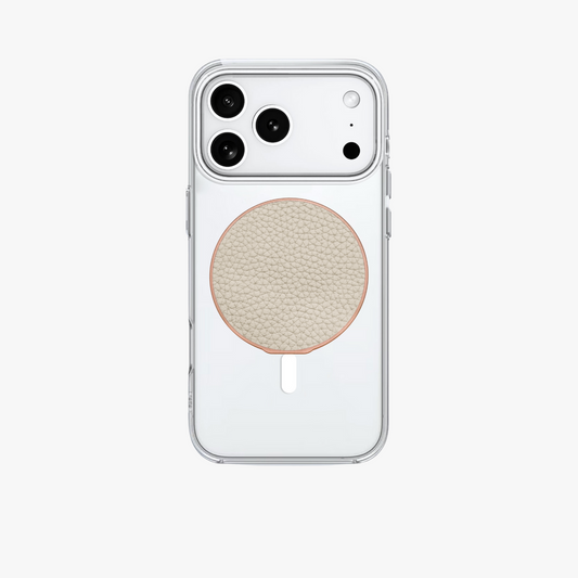 iPhone 17 Pro MagSafe HD Clear Case with Grippit Leather Grip Stand