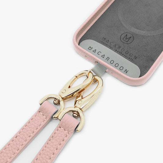Étui en cuir pour iPhone 15 avec bandoulière en cuir