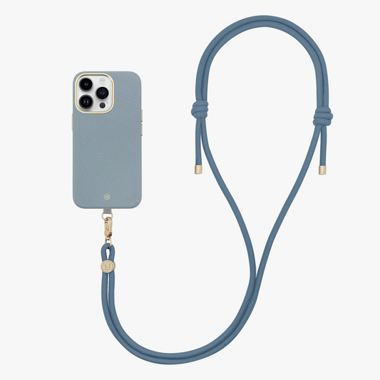 Étui MagSafe en cuir avec bandoulière pour iPhone 15