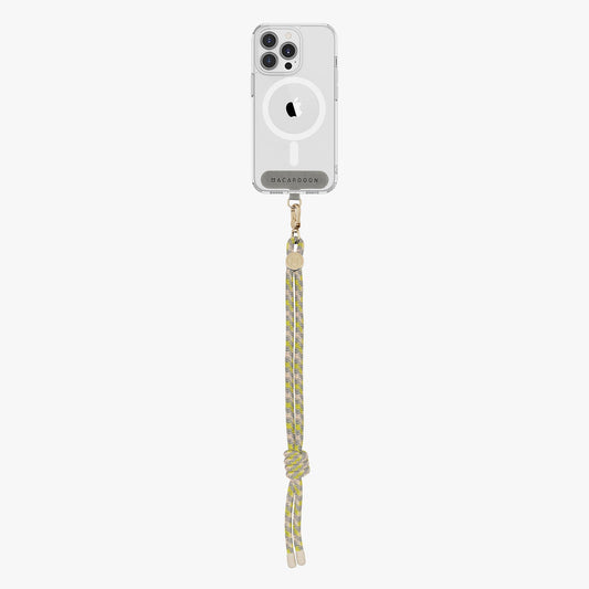 Coque transparente pour iPhone 15 Pro avec dragonne