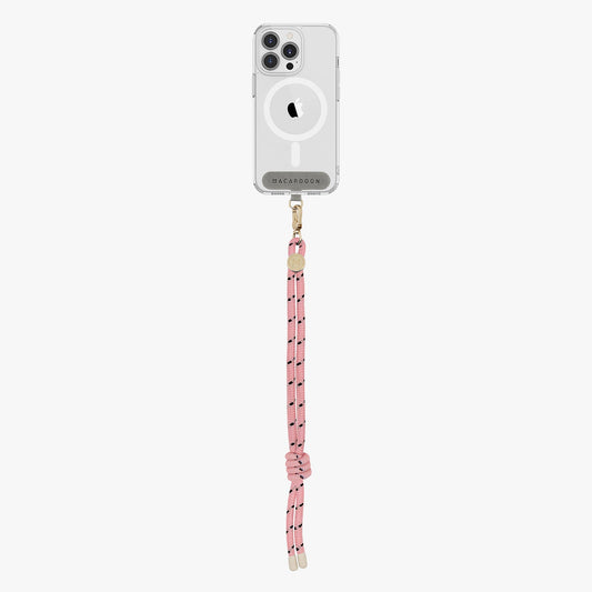 Coque transparente pour iPhone 15 Pro avec dragonne