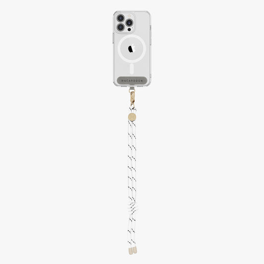 Coque transparente pour iPhone 15 Pro avec dragonne