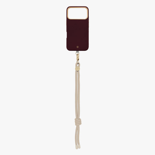 iPhone 18 Pro Leather MagSafe Case with Wrist Rope Strap