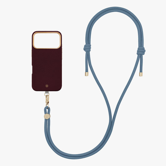 iPhone 18 Pro Leather MagSafe Case with Crossbody Rope Strap