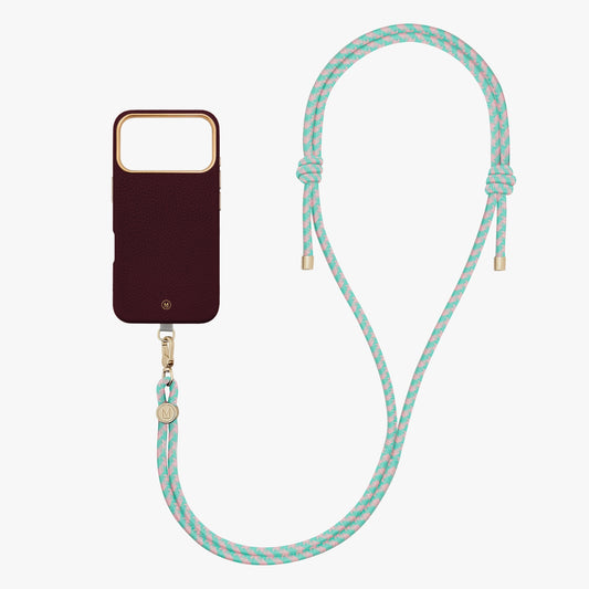 iPhone 18 Pro Leather MagSafe Case with Crossbody Rope Strap