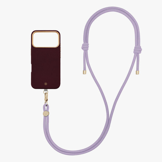 iPhone 18 Pro Leather MagSafe Case with Crossbody Rope Strap
