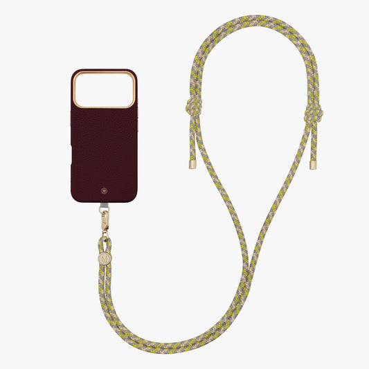 iPhone 18 Pro Leather MagSafe Case with Crossbody Rope Strap