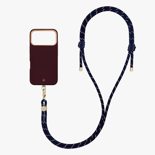 iPhone 18 Pro Leather MagSafe Case with Crossbody Rope Strap