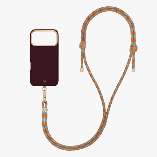 iPhone 18 Pro Leather MagSafe Case with Crossbody Rope Strap