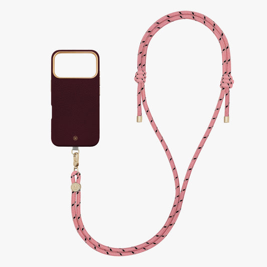 iPhone 18 Pro Leather MagSafe Case with Crossbody Rope Strap