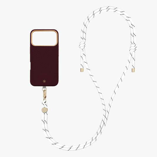 iPhone 18 Pro Leather MagSafe Case with Crossbody Rope Strap
