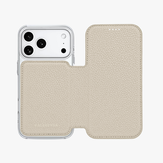 Sleek iPhone 17 Pro MagSafe Leather Flip Cover with Clear Case