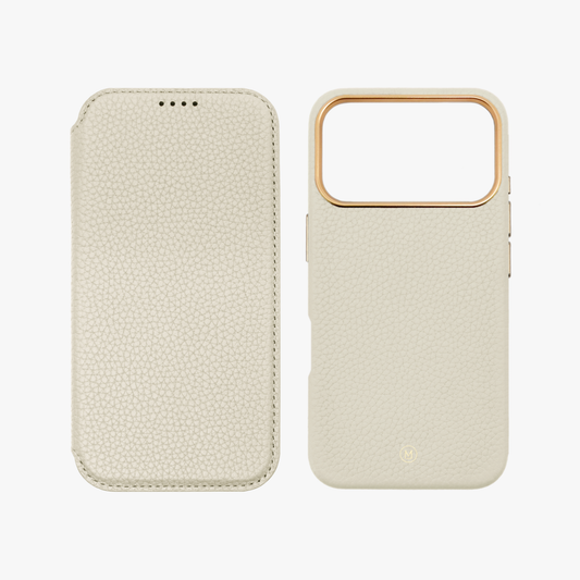 Sleek iPhone 18 Pro MagSafe Leather Flip Cover with Leather Case
