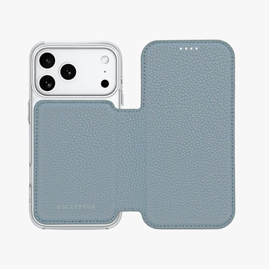 Sleek iPhone 17 Pro MagSafe Leather Flip Cover with Clear Case