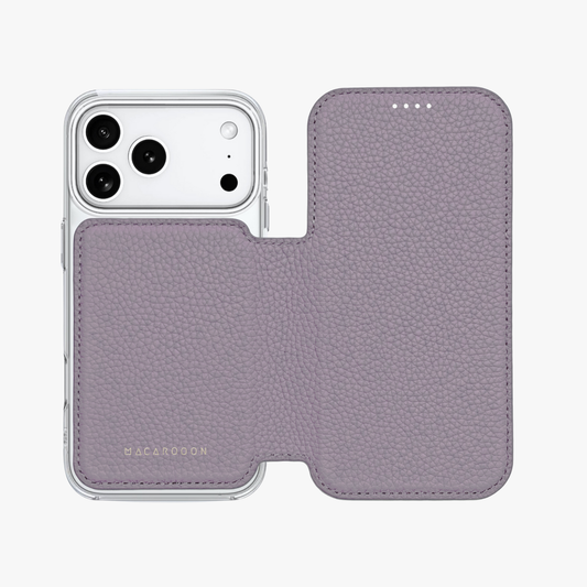 Sleek iPhone 17 Pro MagSafe Leather Flip Cover with Clear Case