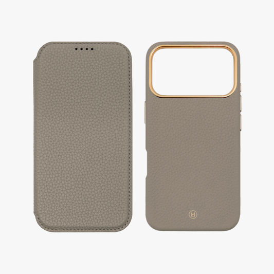 Sleek iPhone 18 Pro MagSafe Leather Flip Cover with Leather Case
