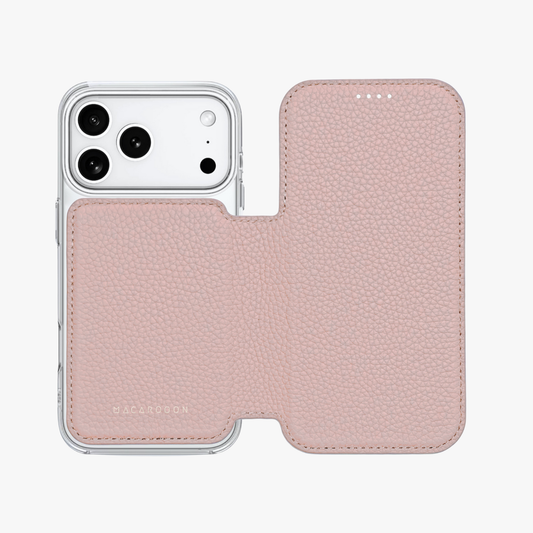 Sleek iPhone 17 Pro MagSafe Leather Flip Cover with Clear Case