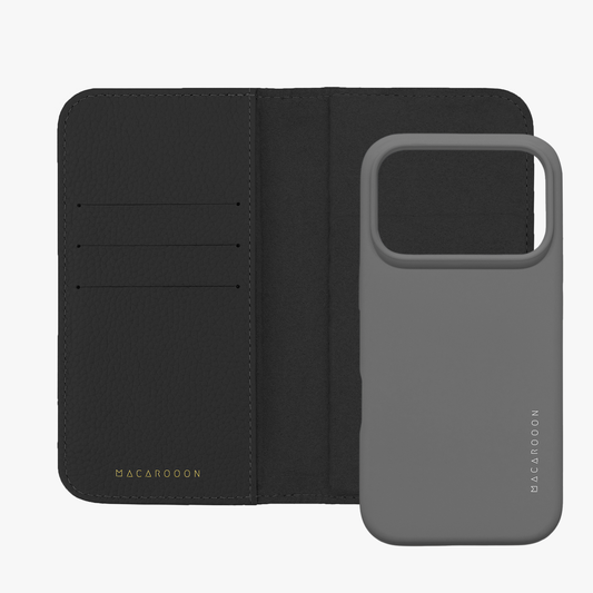 iPhone 17 Pro MagSafe Leather Flip Cover with Silicone Case