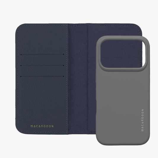 iPhone 17 Pro MagSafe Leather Flip Cover with Silicone Case