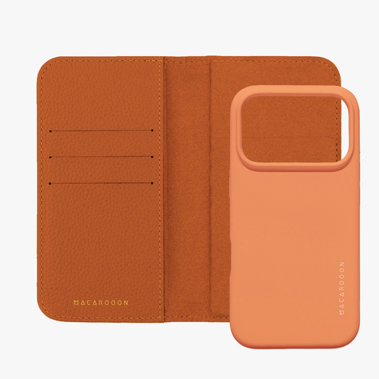 iPhone 17 Pro MagSafe Leather Flip Cover with Silicone Case