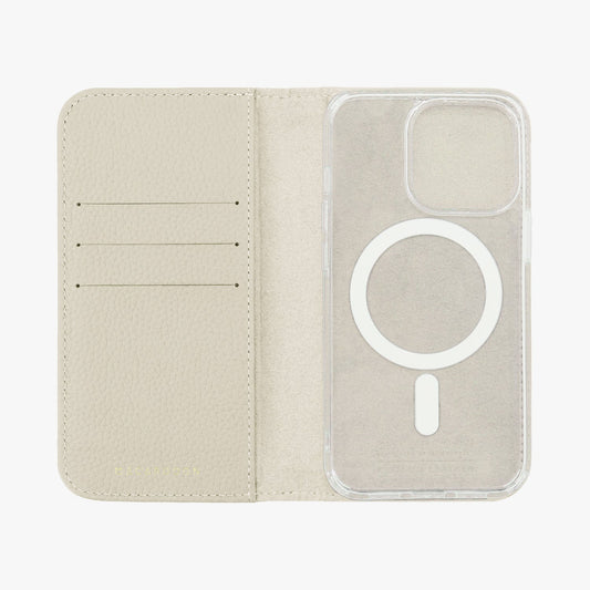 iPhone 15 Plus MagSafe Leather Flip Cover with Clear Case