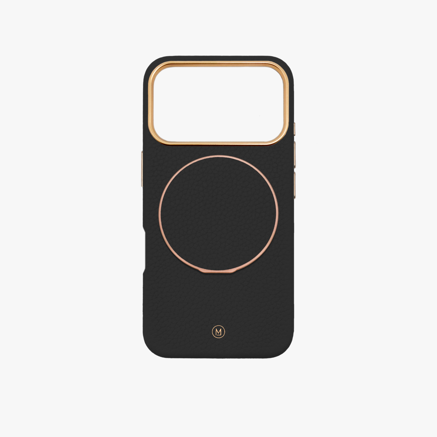 cacetify iPhone17promax グリッターブラックMagSafe iPhone 17 Pro MagSafe Leather Case with Grippit Grip Stand