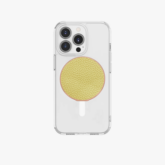 iPhone 15 Pro MagSafe HD Clear Case with Grippit Leather Grip Stand