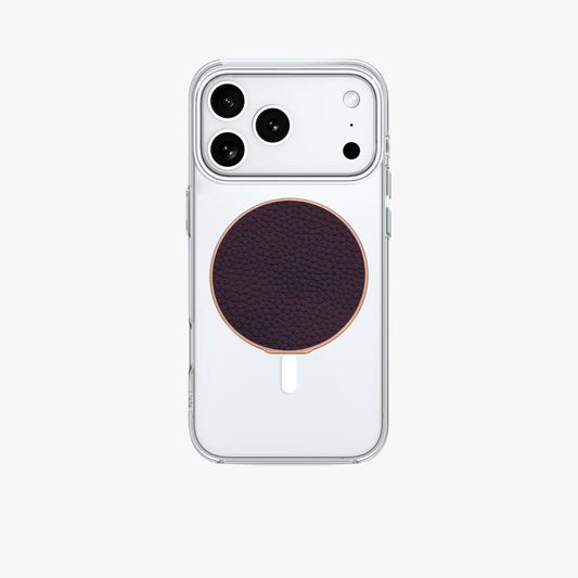 iPhone 18 Pro MagSafe HD Clear Case with Grippit Leather Grip Stand