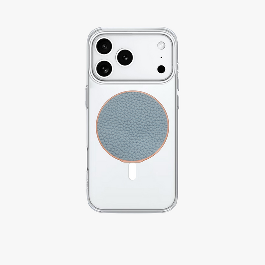 iPhone 17 Pro MagSafe HD Clear Case with Grippit Leather Grip Stand