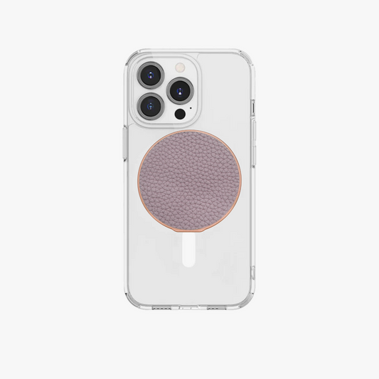 iPhone 15 Pro MagSafe HD Clear Case with Grippit Leather Grip Stand