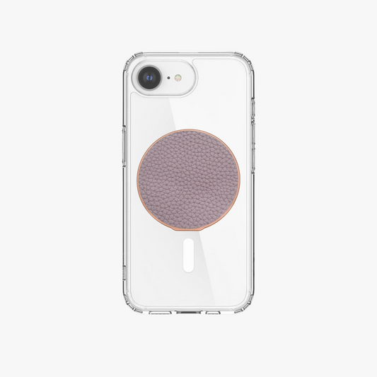 iPhone 16e MagSafe HD Clear Case with Grippit Leather Grip Stand