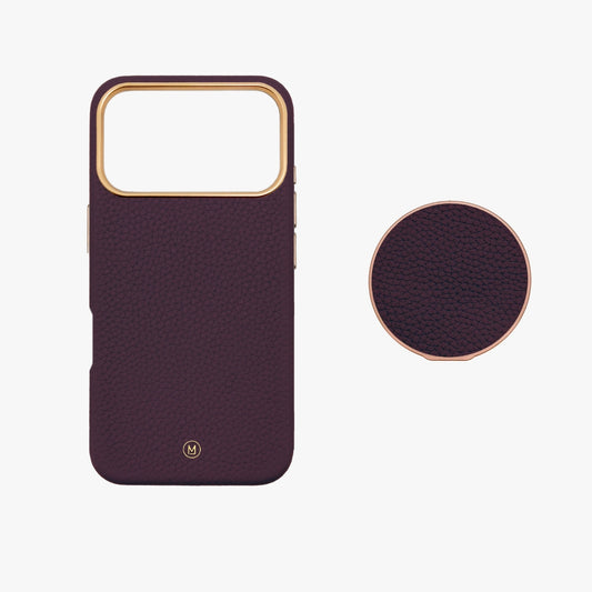 iPhone 18 Pro MagSafe Leather Case with Grippit Grip Stand