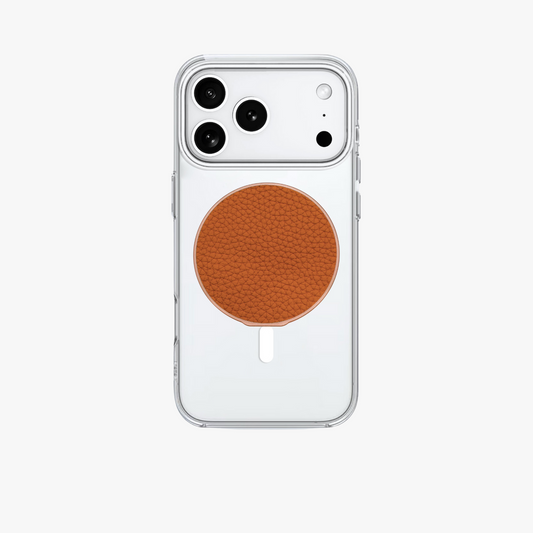 iPhone 17 Pro MagSafe HD Clear Case with Grippit Leather Grip Stand