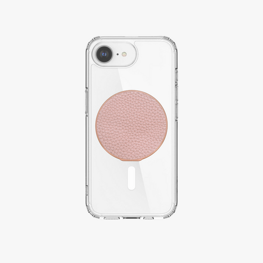 iPhone 16e MagSafe HD Clear Case with Grippit Leather Grip Stand