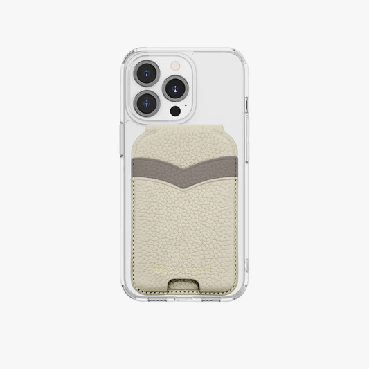 Coque transparente HD pour iPhone 16 Pro + portefeuille MagSafe en cuir avec support
