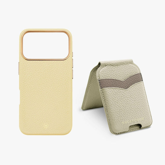 iPhone 18 Pro Leather MagSafe Case + Leather MagSafe Wallet Stand with Mirror