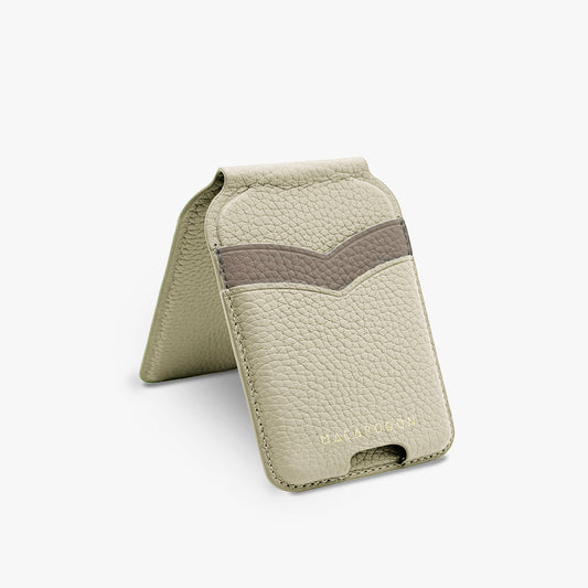 Leather MagSafe Wallet Stand with Mirror
