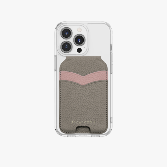 Coque transparente HD pour iPhone 16 Pro + portefeuille MagSafe en cuir avec support