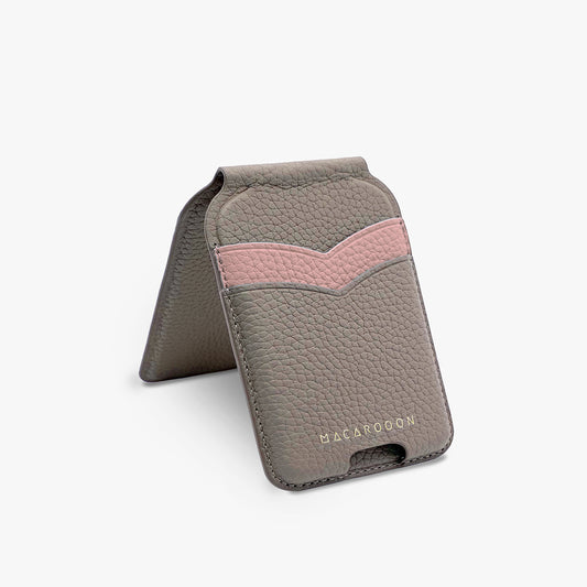Leather MagSafe Wallet Stand with Mirror