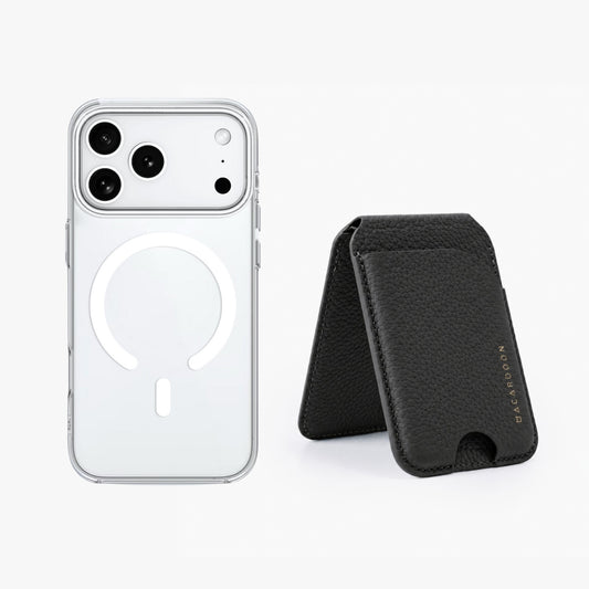 iPhone 18 Pro HD Clear MagSafe Case + FlexStand Leather MagSafe Wallet