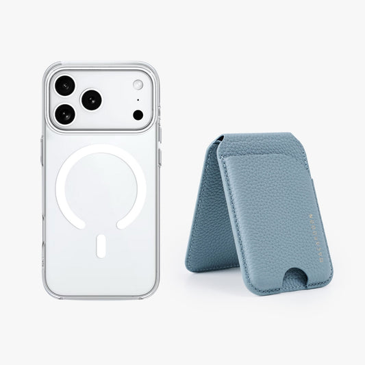 iPhone 18 Pro HD Clear MagSafe Case + FlexStand Leather MagSafe Wallet