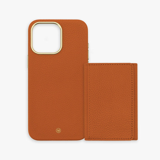 iPhone 14 Plus Leather Case with MagSafe Trifold Wallet Set