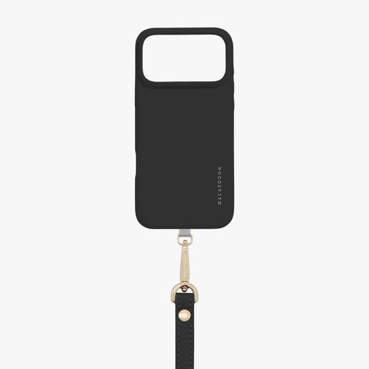iPhone 18 Pro Silicone MagSafe Case with Wrist Leather Strap